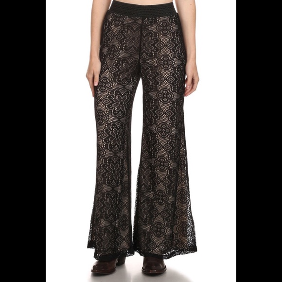 💥 SOLD OUT!!💥Plus Lace Stretch Palazzo Pants - Picture 2 of 8